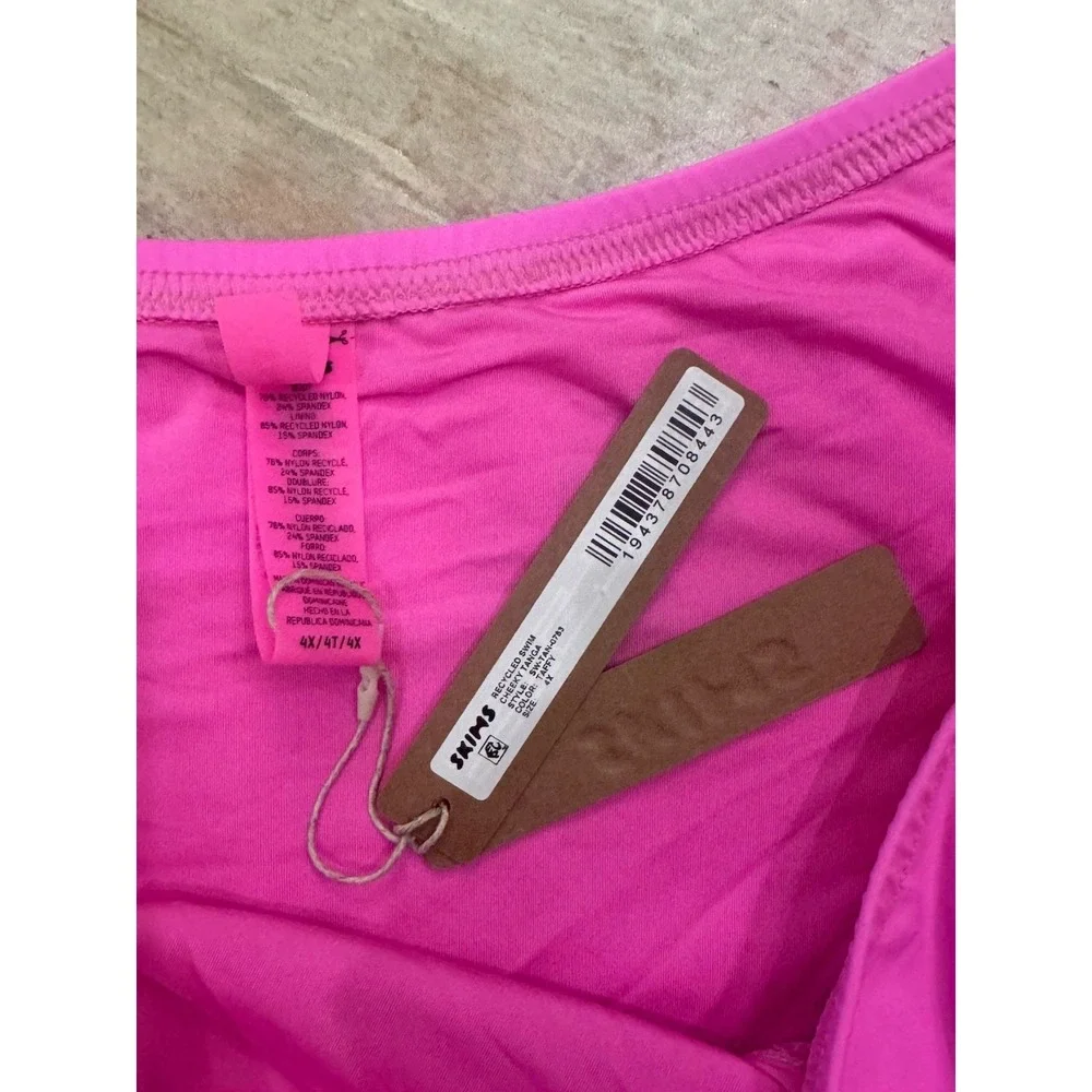 SKIMS Recycled Swim Cheeky Tanga Taffy  (SW-TAN-0783) NWT 4X Pink Bikini Bottom